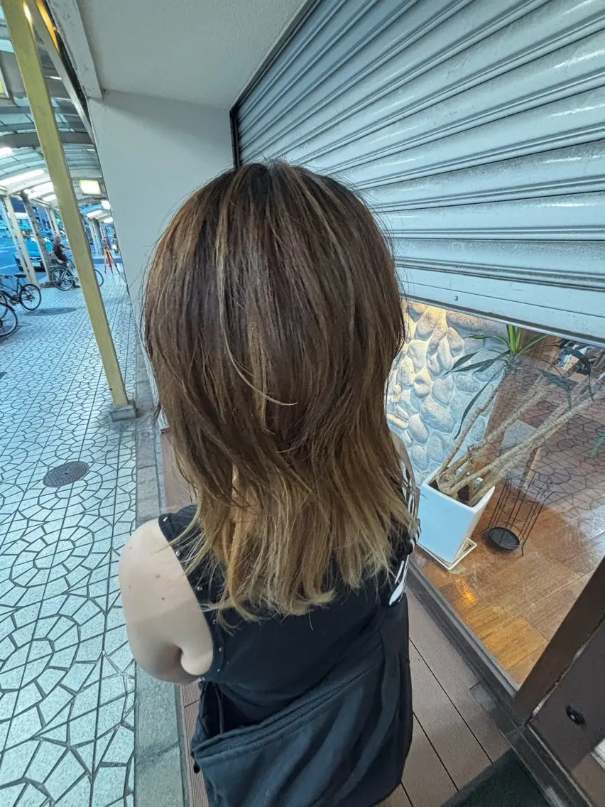 ミディアム ハイレイヤー レイヤーカット カット ヘアカラー ボブスタイル/ えぐちりほのヘアスタイル