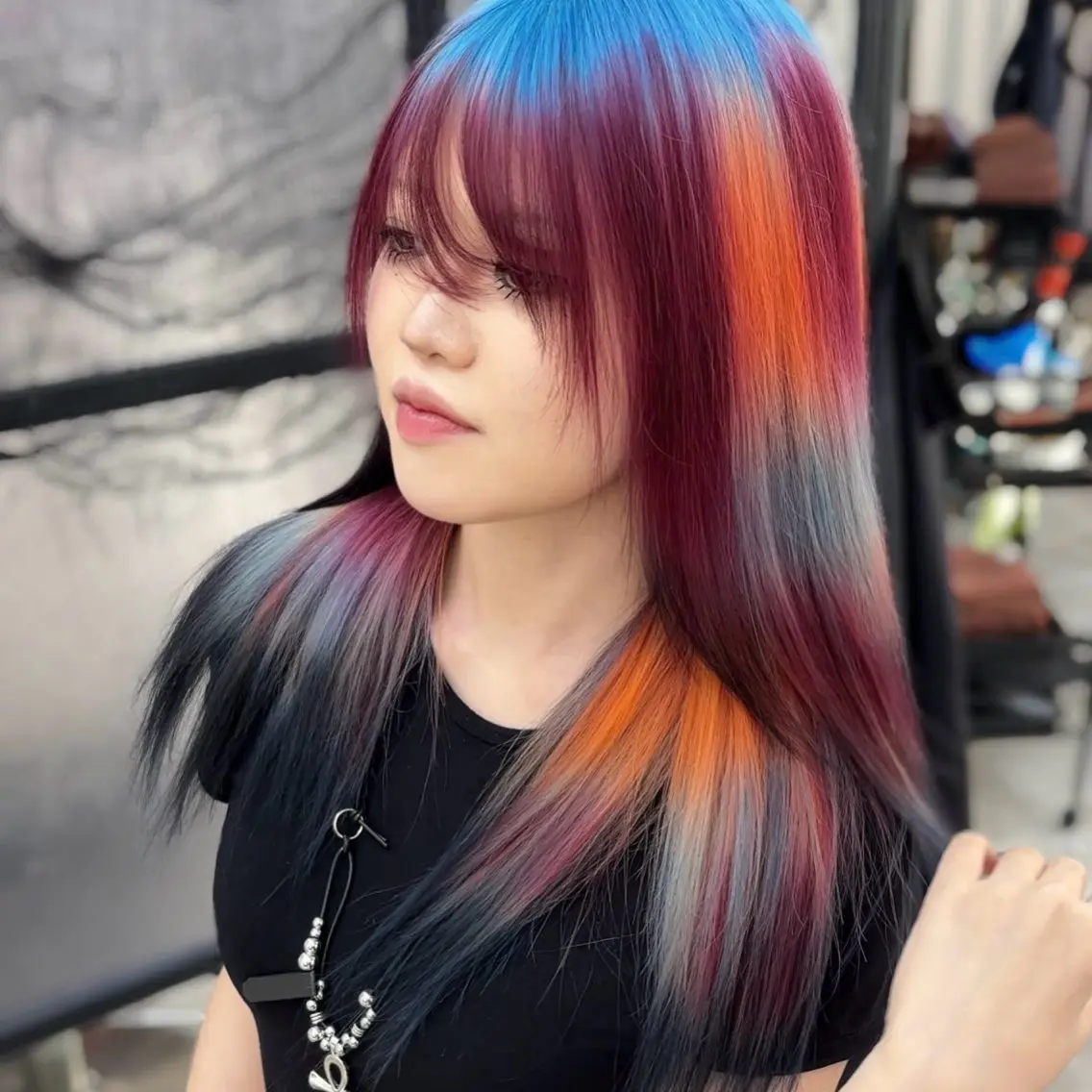 ロング カラー ヘアカラー Ren. 🦋デザインカラーのヘアスタイル