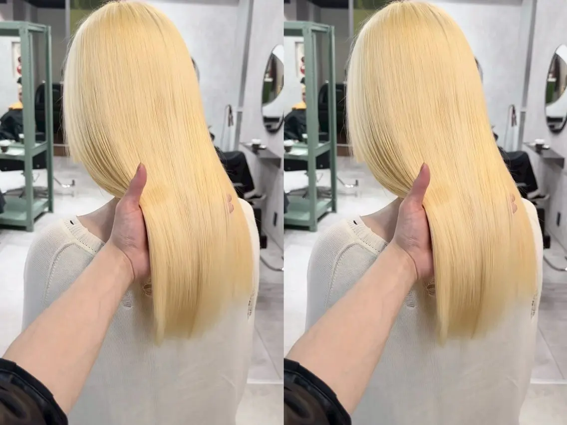 ロング カラー ブロンド ヘアカラー 複雑履歴修正/梅田 デザインカラー/しんのヘアスタイル