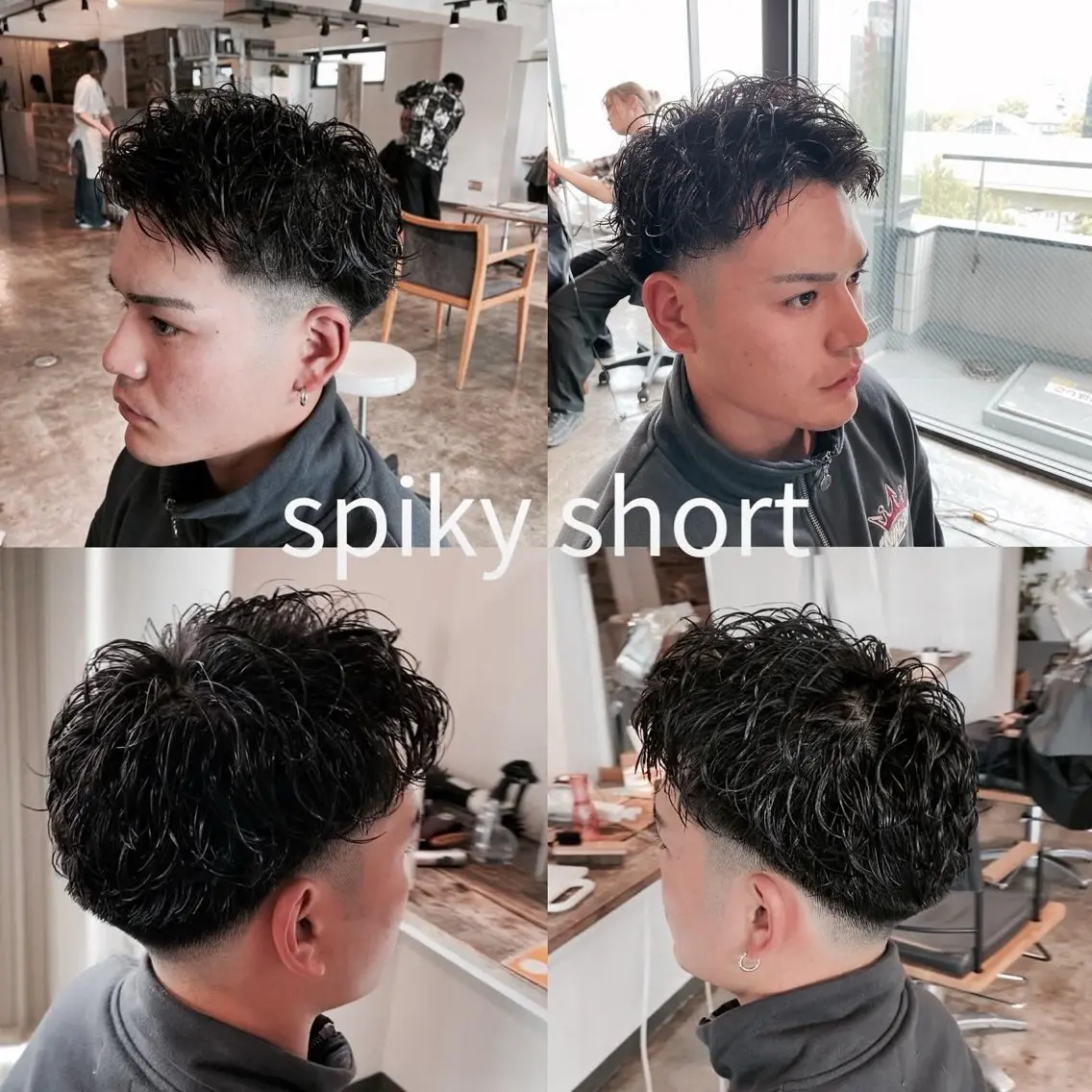 ショート パーマ メンズ メンズパーマ スパイキーショート ツイストスパイラルパーマ 波巻きパーマ ショートヘア メンズパーマ 特化/中川拓也のヘアスタイル
