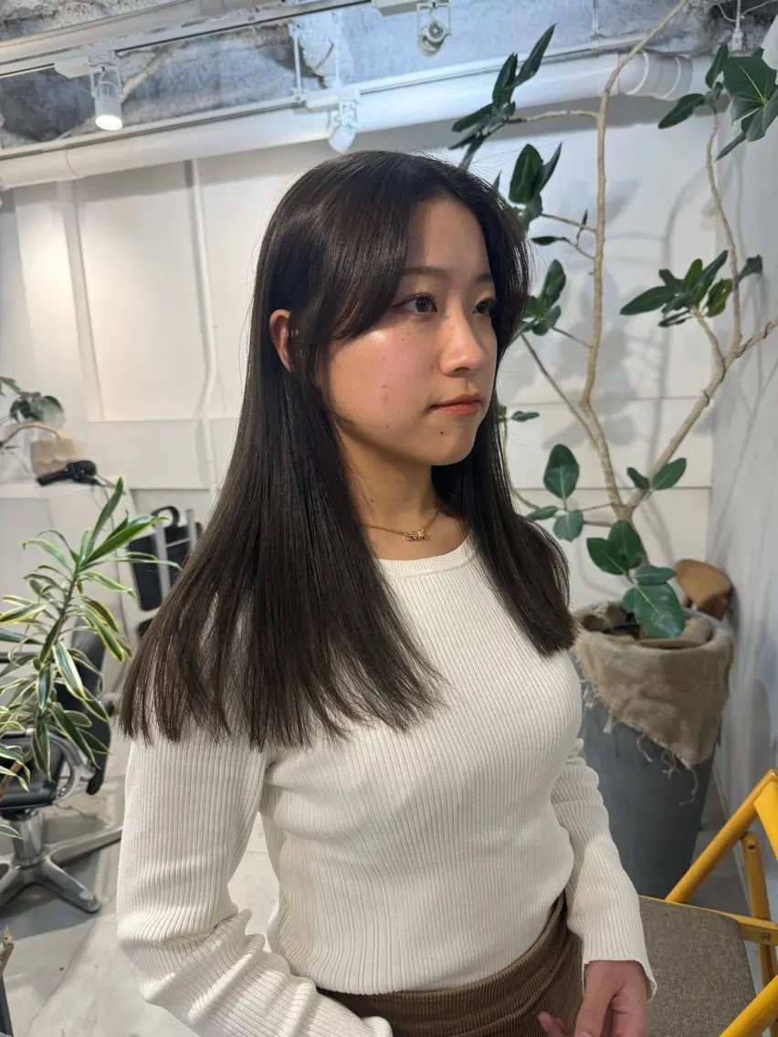 セミロング カット ヘアカラー トリートメント 新宿/顔周りカット +レイヤー=しずく♩のヘアスタイル