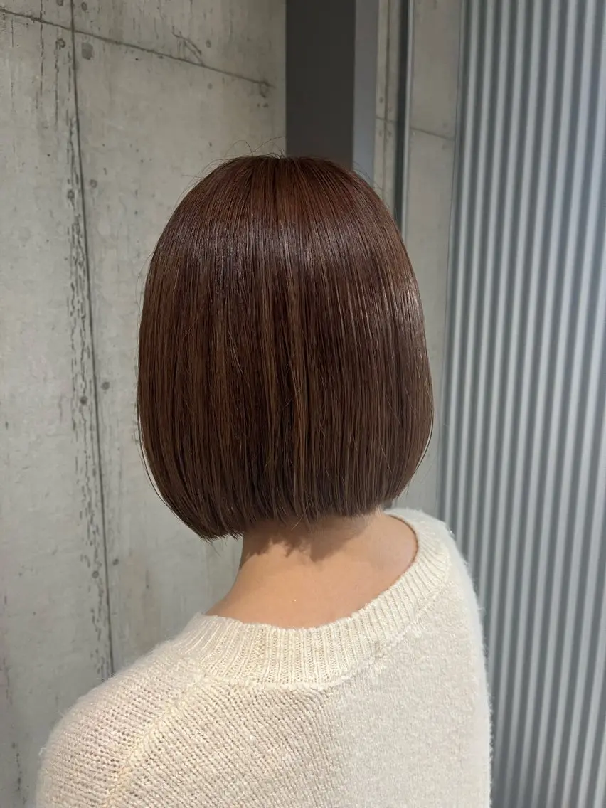 ミディアム カラー ヘアアレンジ カット ヘアカラー トリートメント ボブ×艶カラー 特化・リクト💥のヘアスタイル