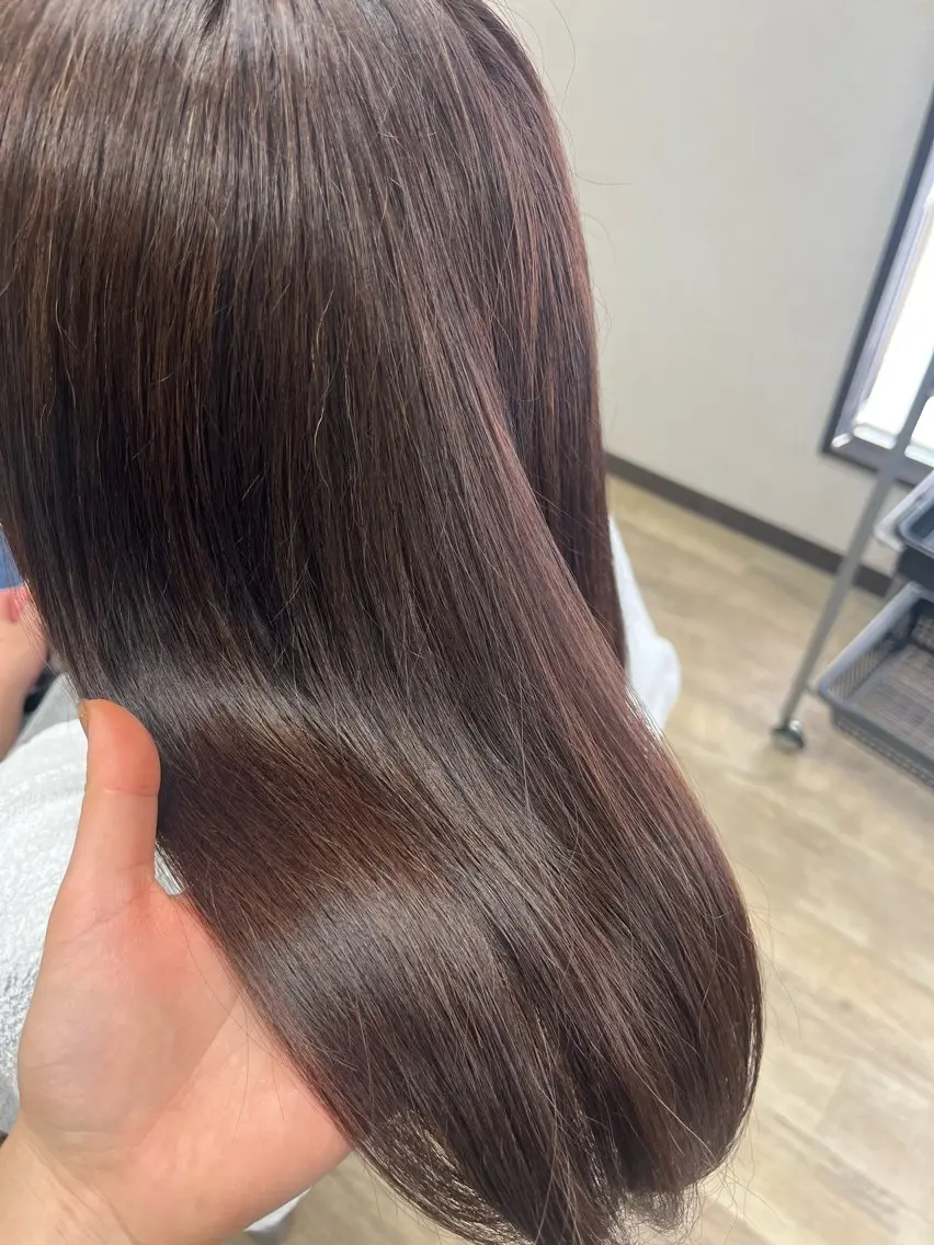 ミディアム カラー ブラウンカラー トリートメント 茅根 紗加のヘアスタイル