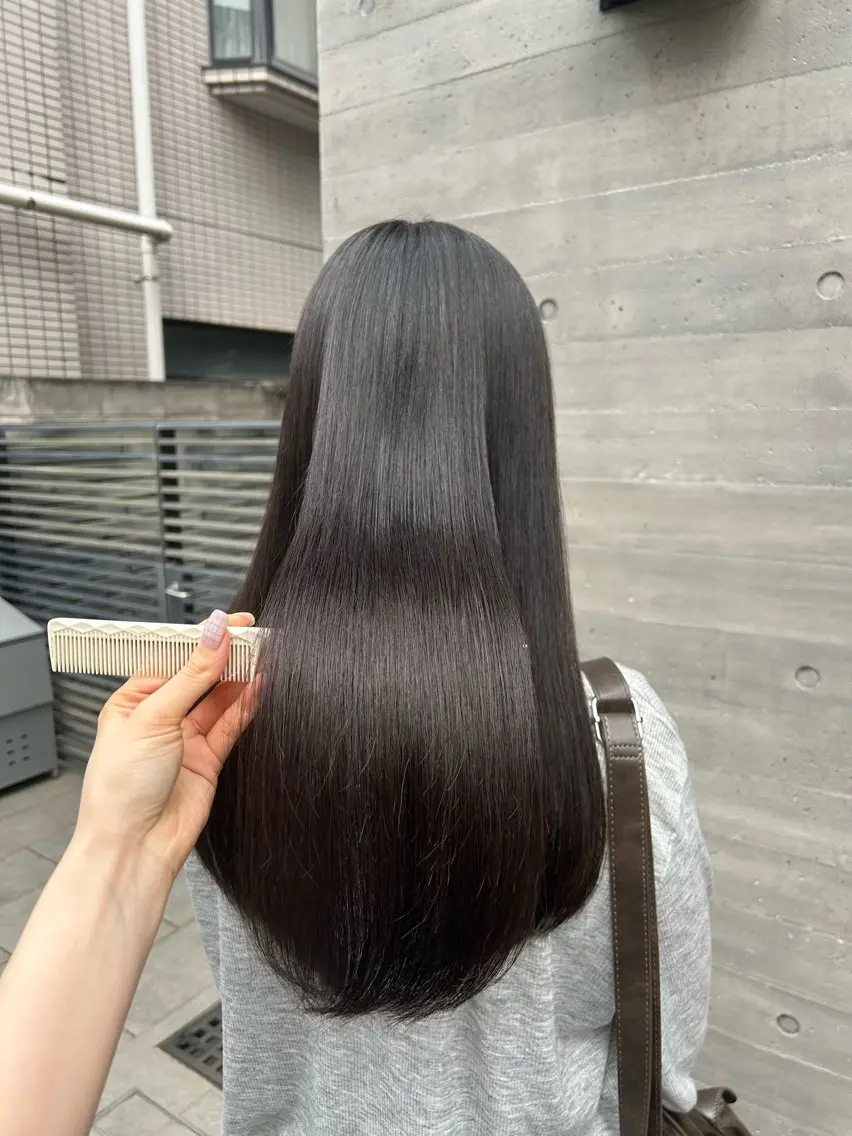 ロング 縮毛矯正 似合わせカット&艶 カラー🤍ヒナタ🤍のヘアスタイル