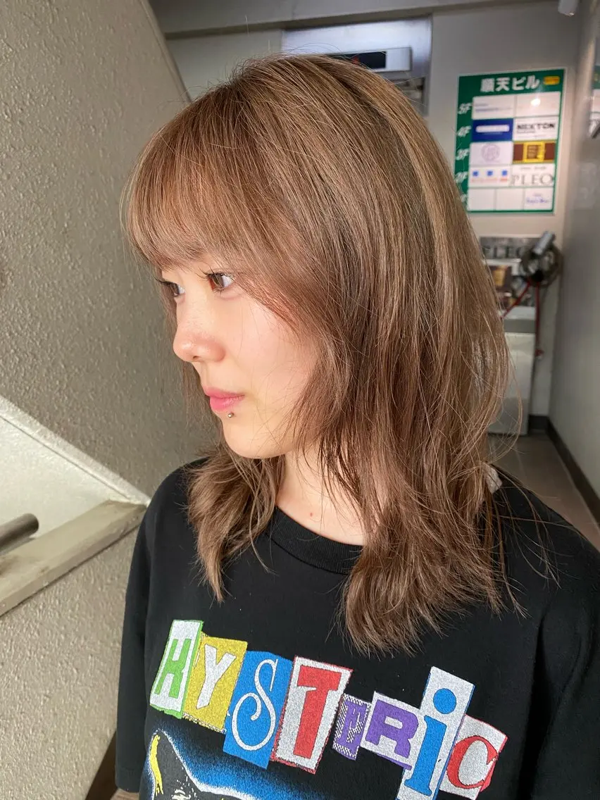 ミディアム カラー ヘアカラー ナチュラルヘア🫧 ナナミのヘアスタイル