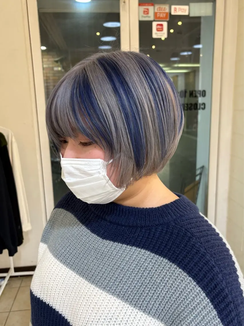 カラー ヘアカラー トリートメント ボブパーマ/ スズキユウナのヘアスタイル