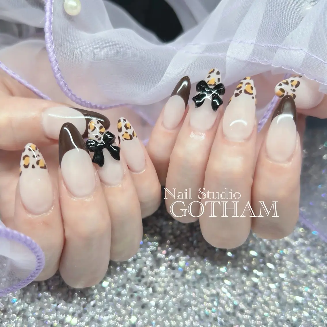 ネイル リボン ハンドネイル 高円寺駅からすぐ🌈 ネイルGOTHAMのネイルデザイン