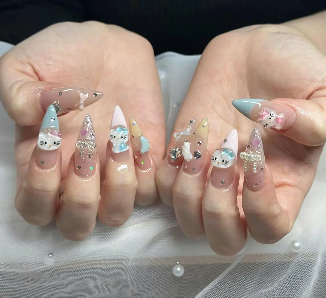 ネイル フレンチネイル ジェルネイル ハロウィン 韓国ネイル マグネットネイル ハンドネイル Hbaby nailのネイルデザイン