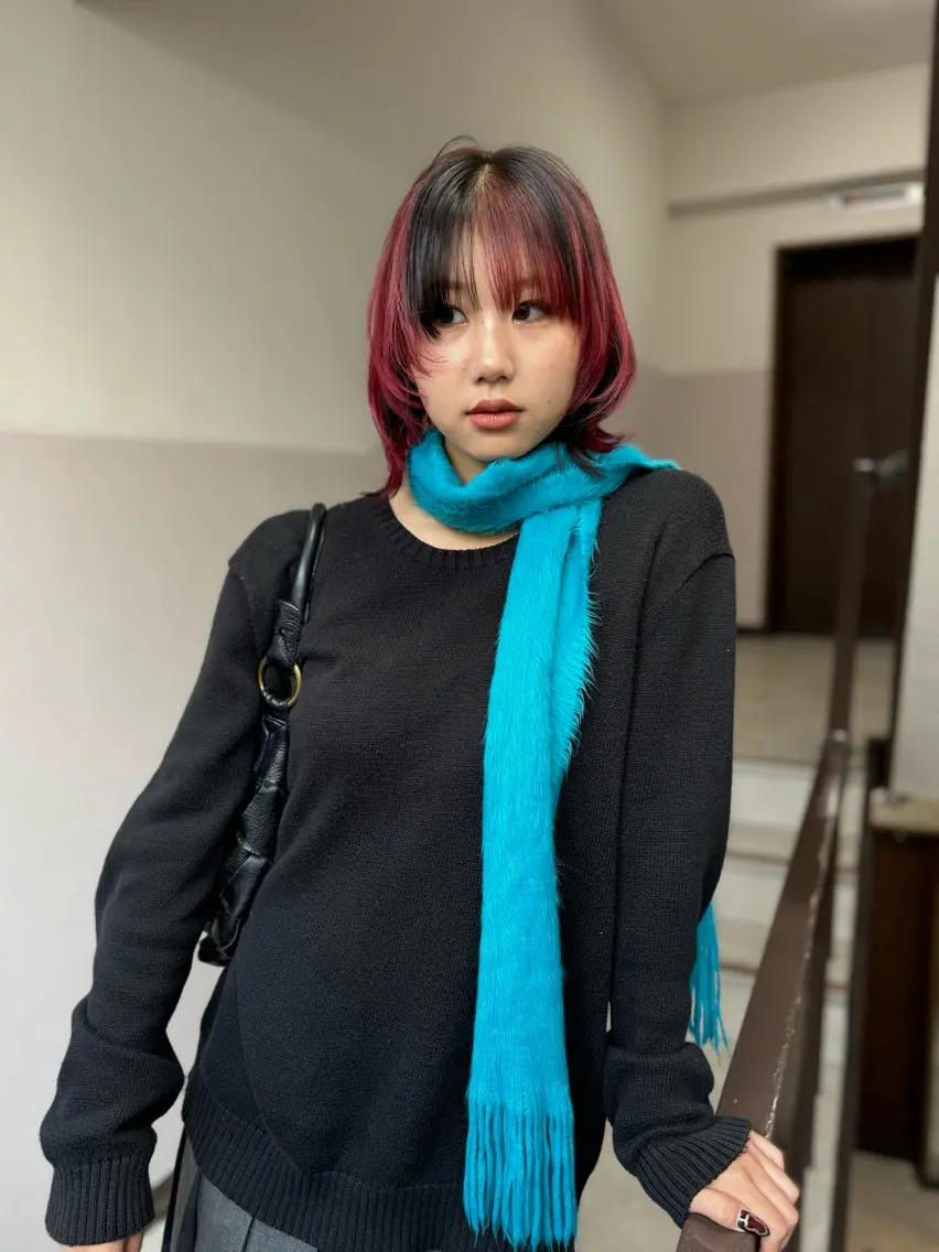ミディアム オカモト ミユウのヘアスタイル
