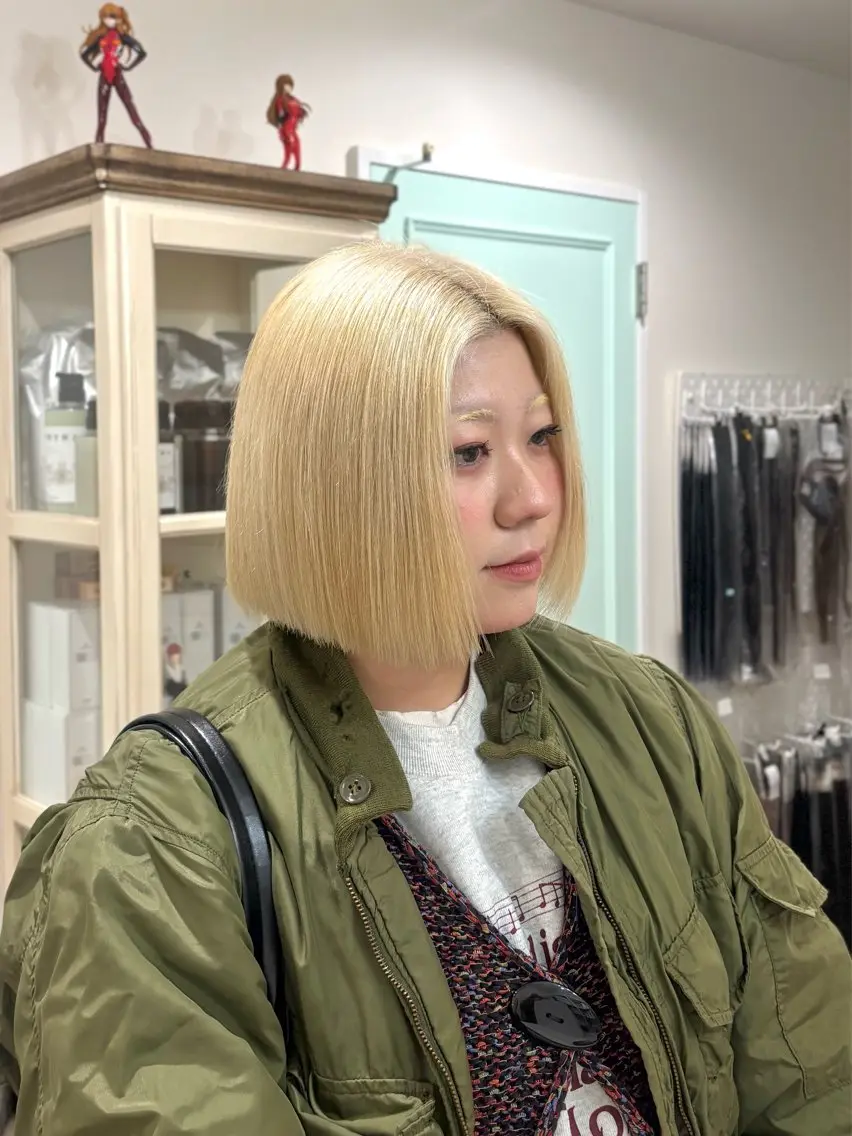 ショート ボブ ヘアカラー AI  メンズ/ レイヤーカットのヘアスタイル