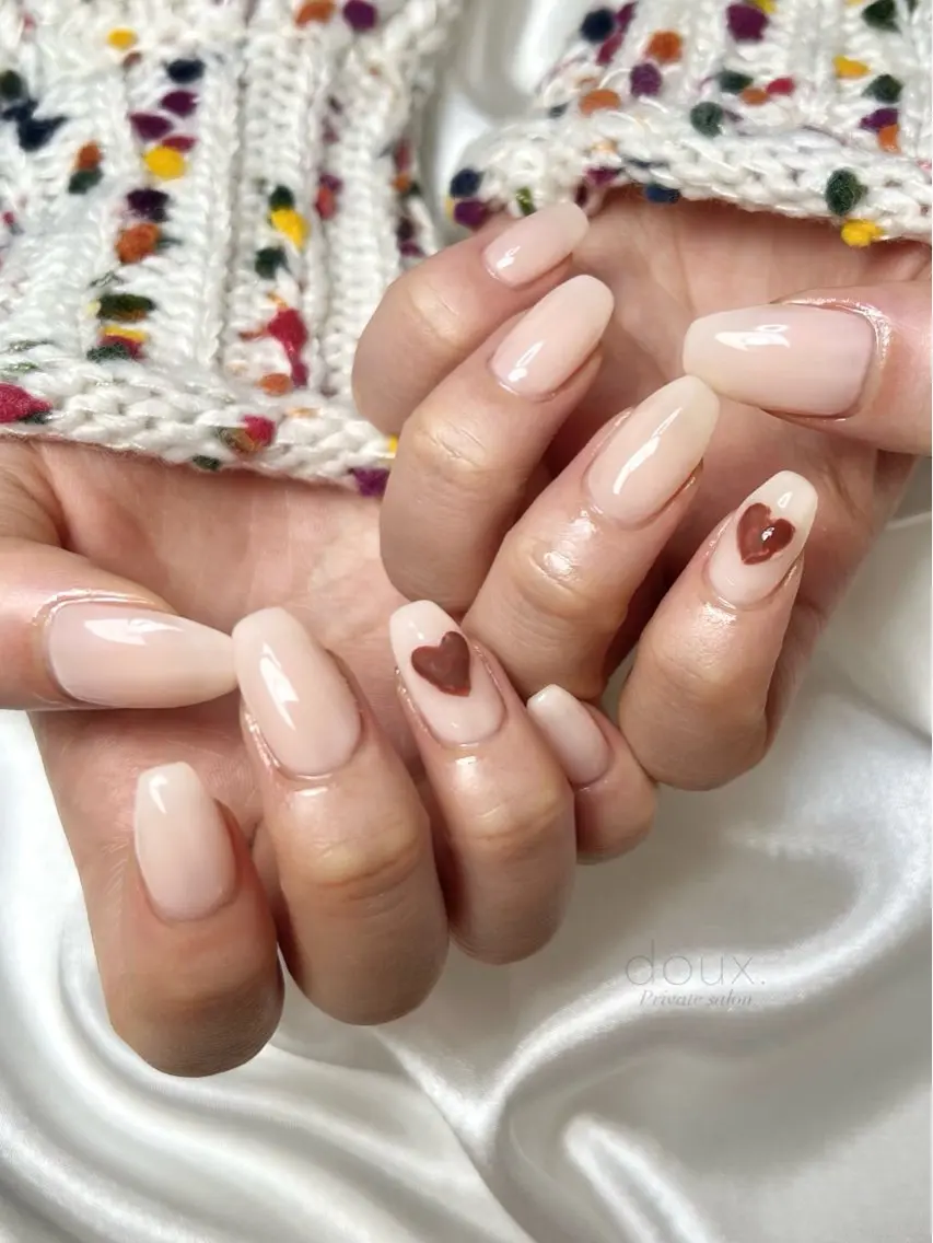 ネイル フラッシュネイル 韓国ネイル マグネットネイル ミラーネイル バレンタイン doux. nailのネイルデザイン