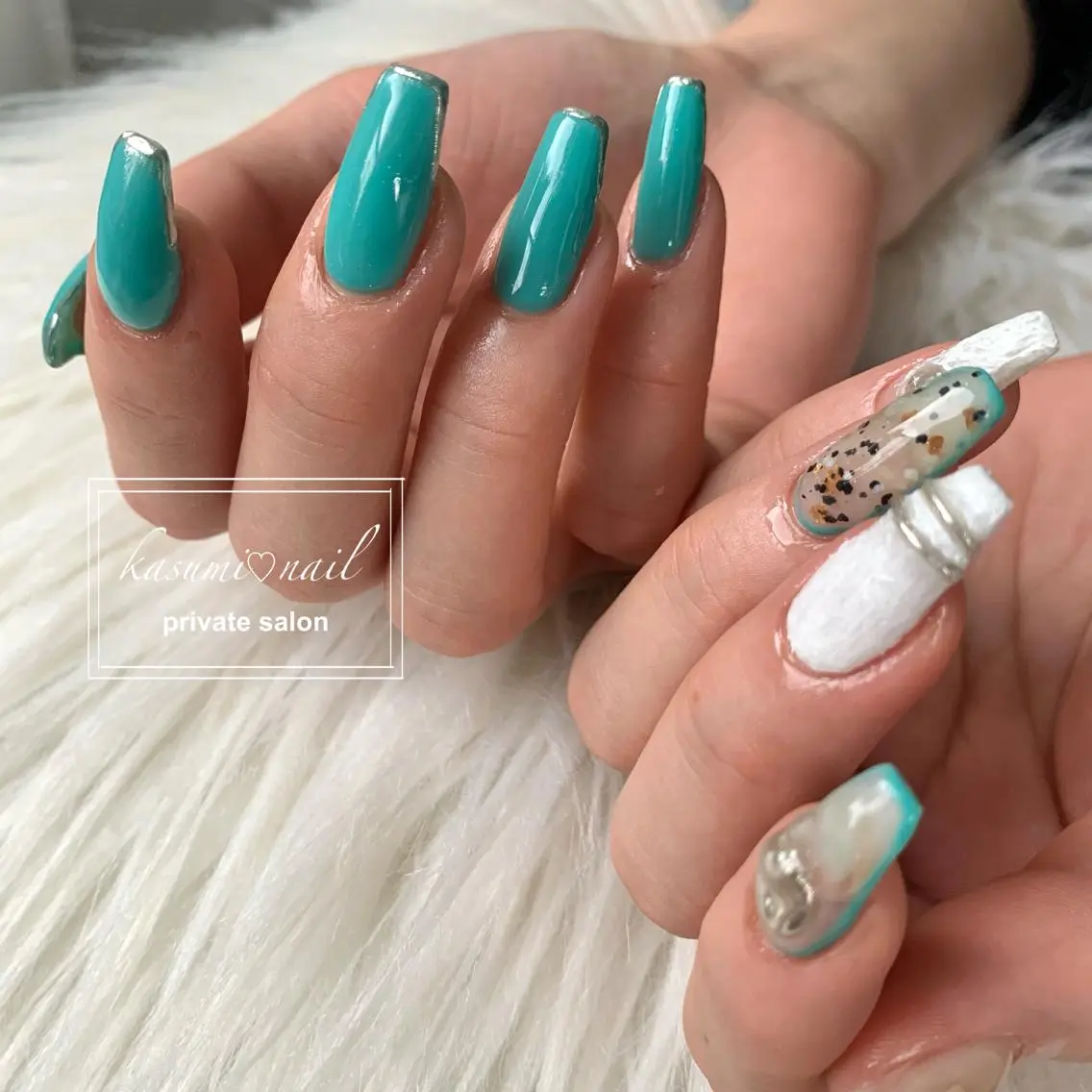 ネイル アートネイル フットネイル フレンチネイル ロングネイル マグネットネイル KASUMI♡ Nailのネイルデザイン