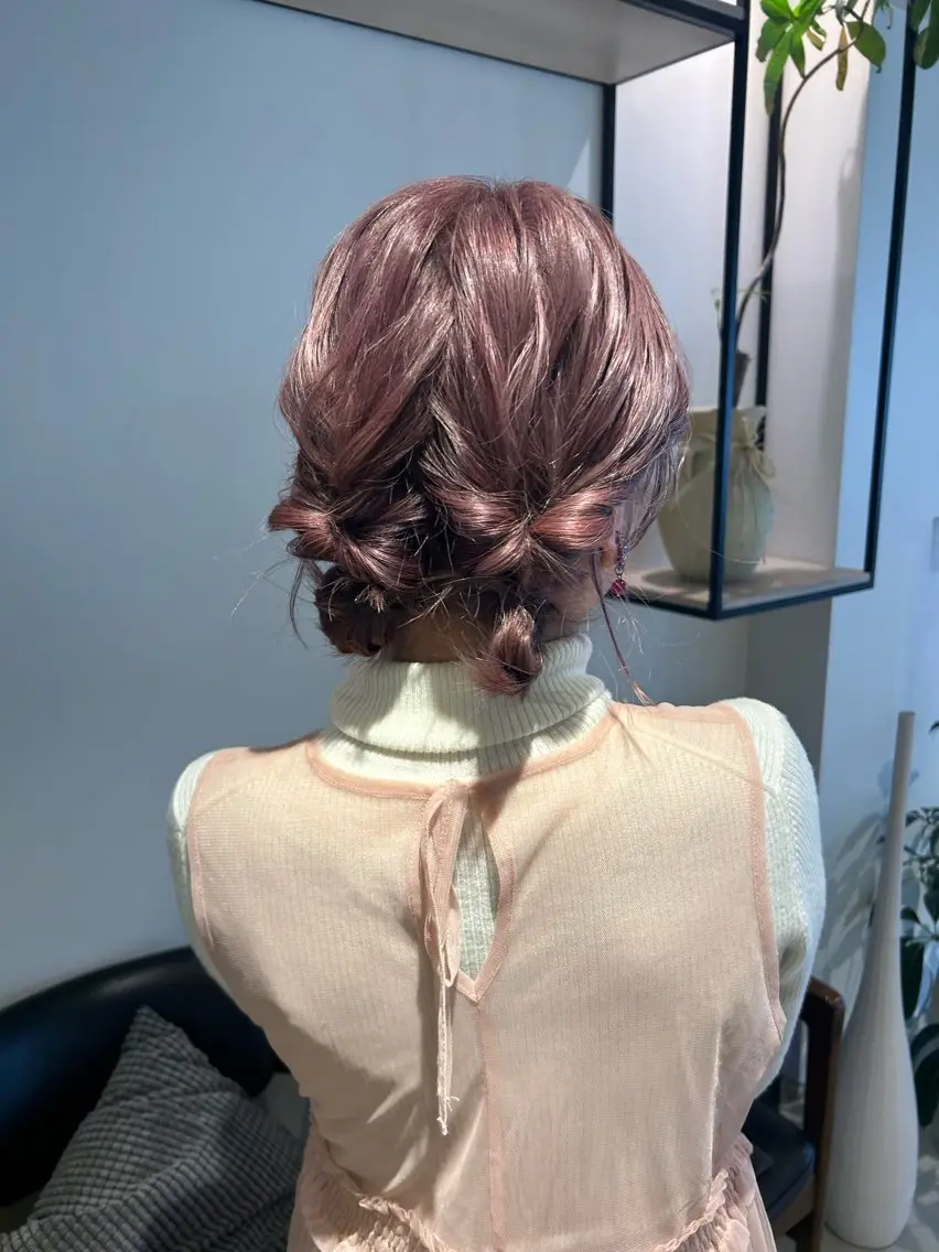 ヘアアレンジ 暖色カラー 奥村陽花のヘアスタイル