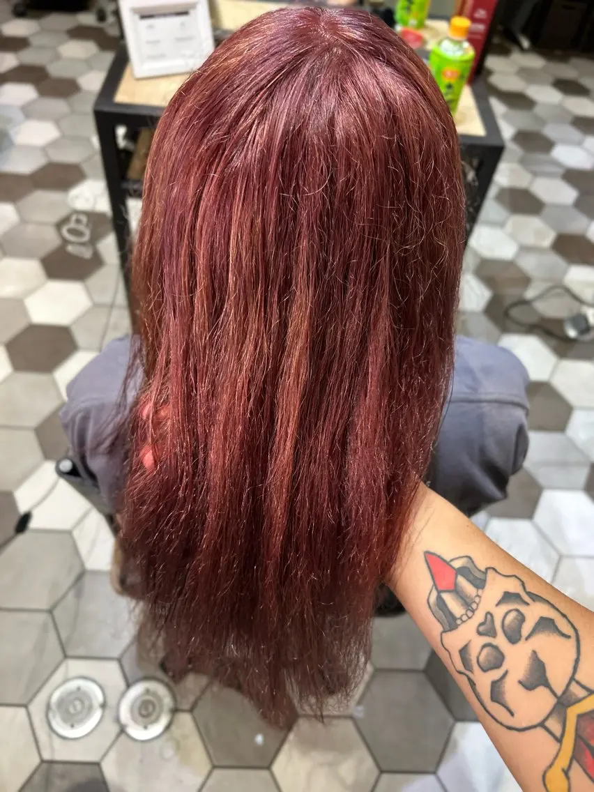 セミロング カラー ブラウンカラー ローズカラー ローズブラウン ヘアカラー ハイトーン🎨/ パーマ🌀/堀江輝起のヘアスタイル