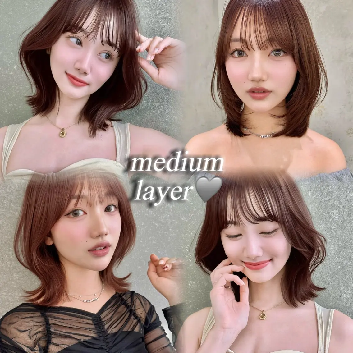 セミロング 顔周りカット レイヤーカット 縮毛矯正 カット ヘアカラー トリートメント 本田 奈穂美のヘアスタイル