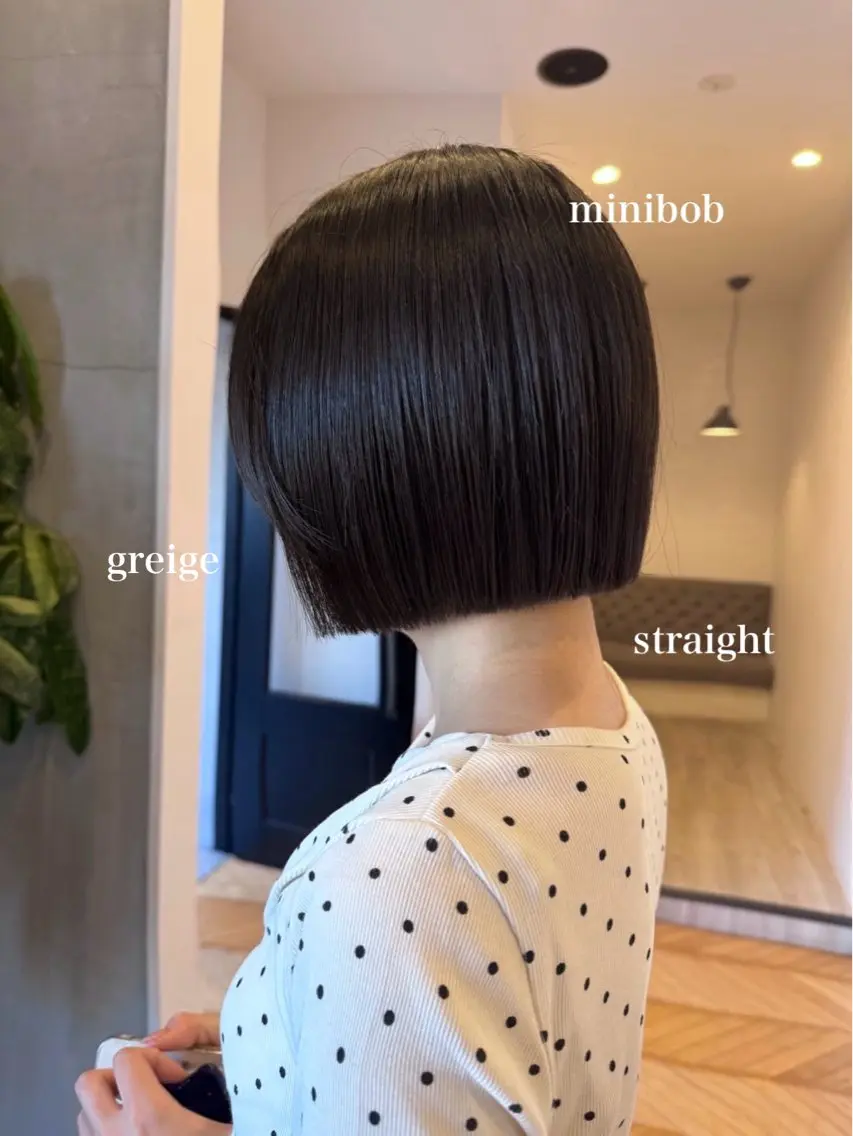 ミディアム カット ヘアカラー トリートメント ボブ/透明感カラー 長岡/三浦めい🌟のヘアスタイル