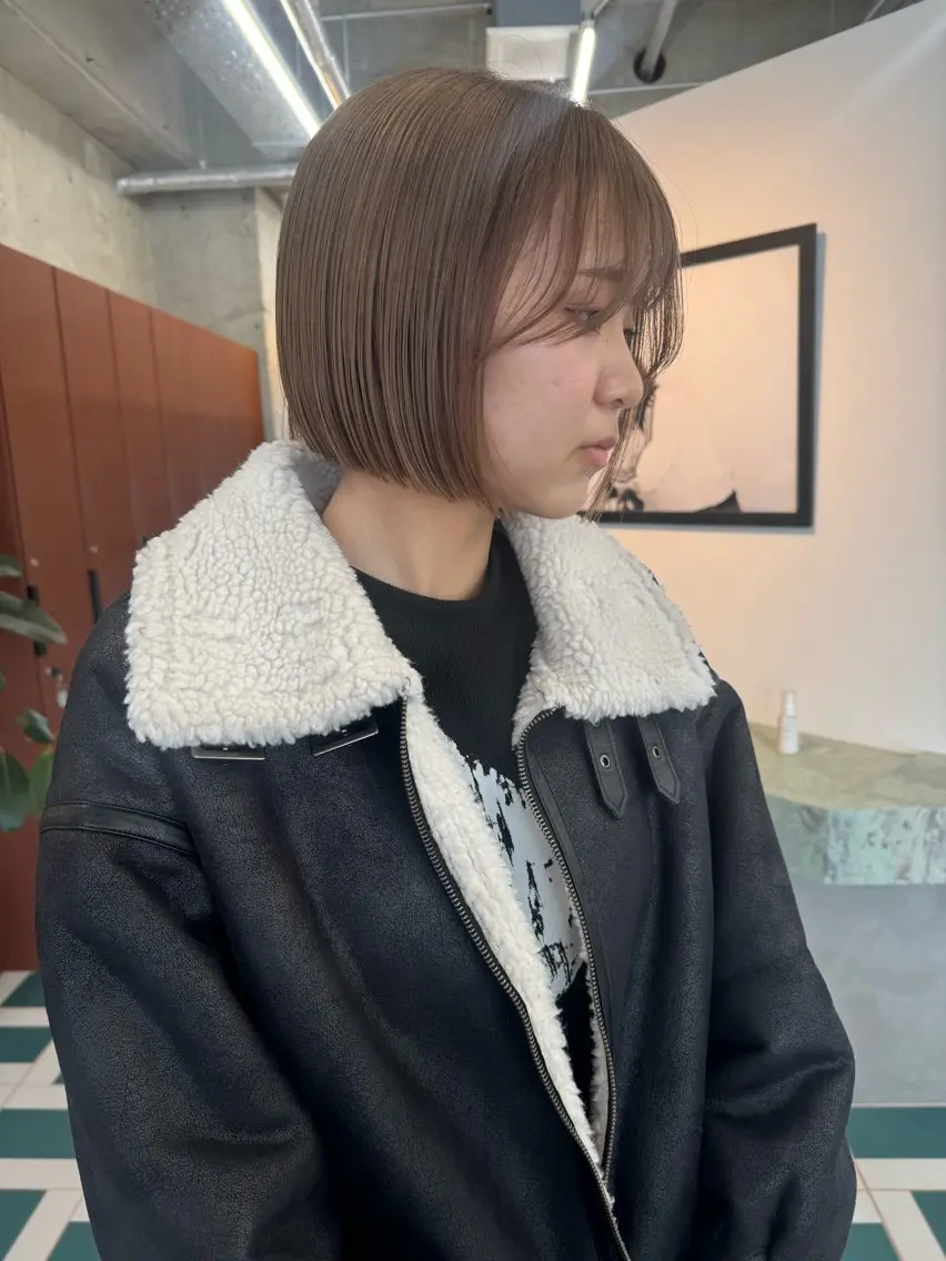 ショート カラー ベージュカラー ブラウンカラー ブラウンベージュ カット ヘアカラー トリートメント RIN🎀レイヤー/ ボブ/オリーブカラーのヘアスタイル