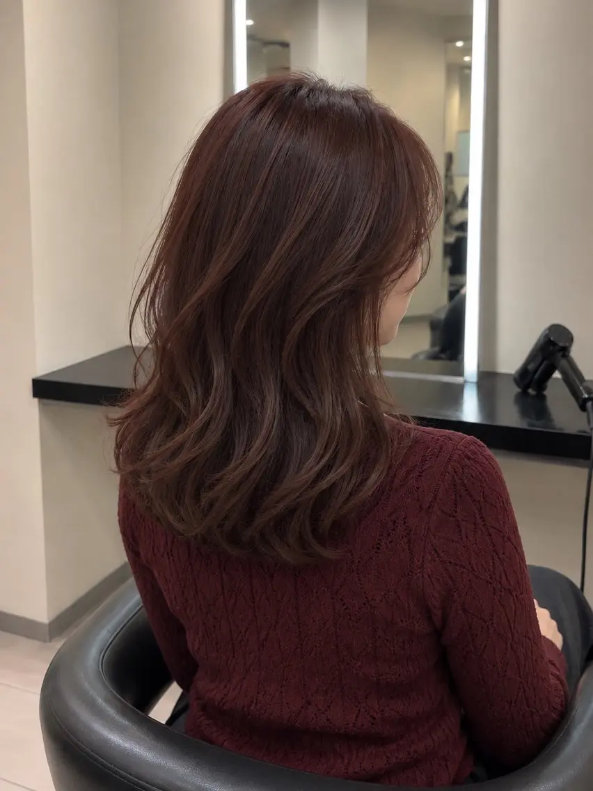 ミディアム カラー ブラウンカラー トリートメント 🌈ウルトワ水素 髪質改善naru🌈のヘアスタイル