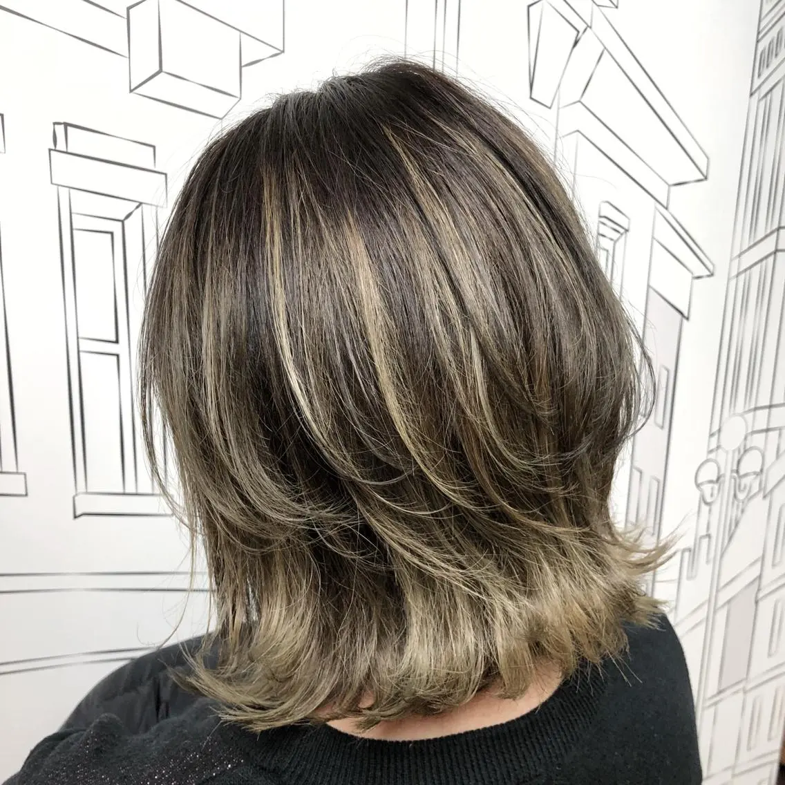 ミディアム カラー バレイヤージュ グラデーションカラー 外国人風カラー レイヤーカット レイヤー⭐️カラー ⭐️平川雅史のヘアスタイル