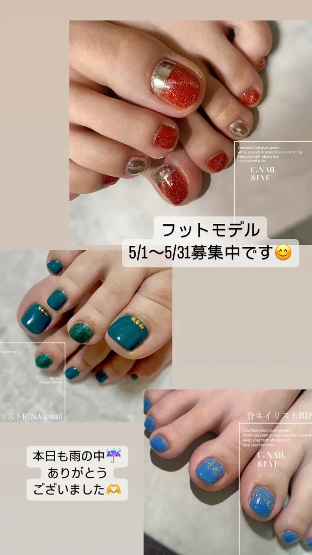 ネイル フットネイル ワンカラーネイル 夏ネイル C.Nail &Eyeのネイルデザイン