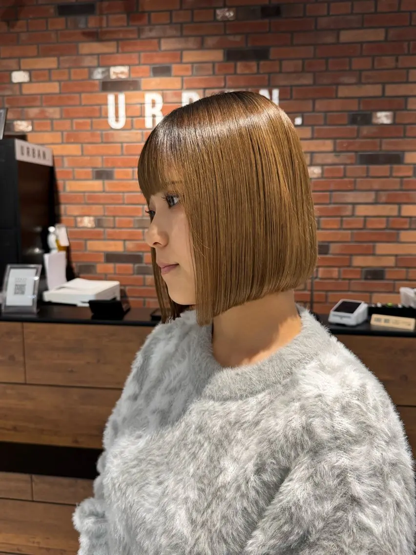 ミディアム 切りっぱなしボブ ボブ 北野谷 篤のヘアスタイル
