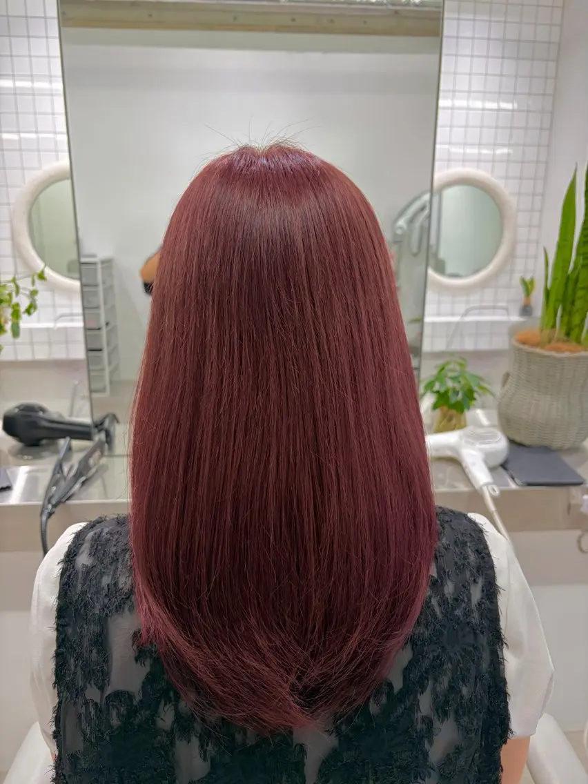 セミロング ヘアカラー ふうか🧸 カラー2500円🎀のヘアスタイル