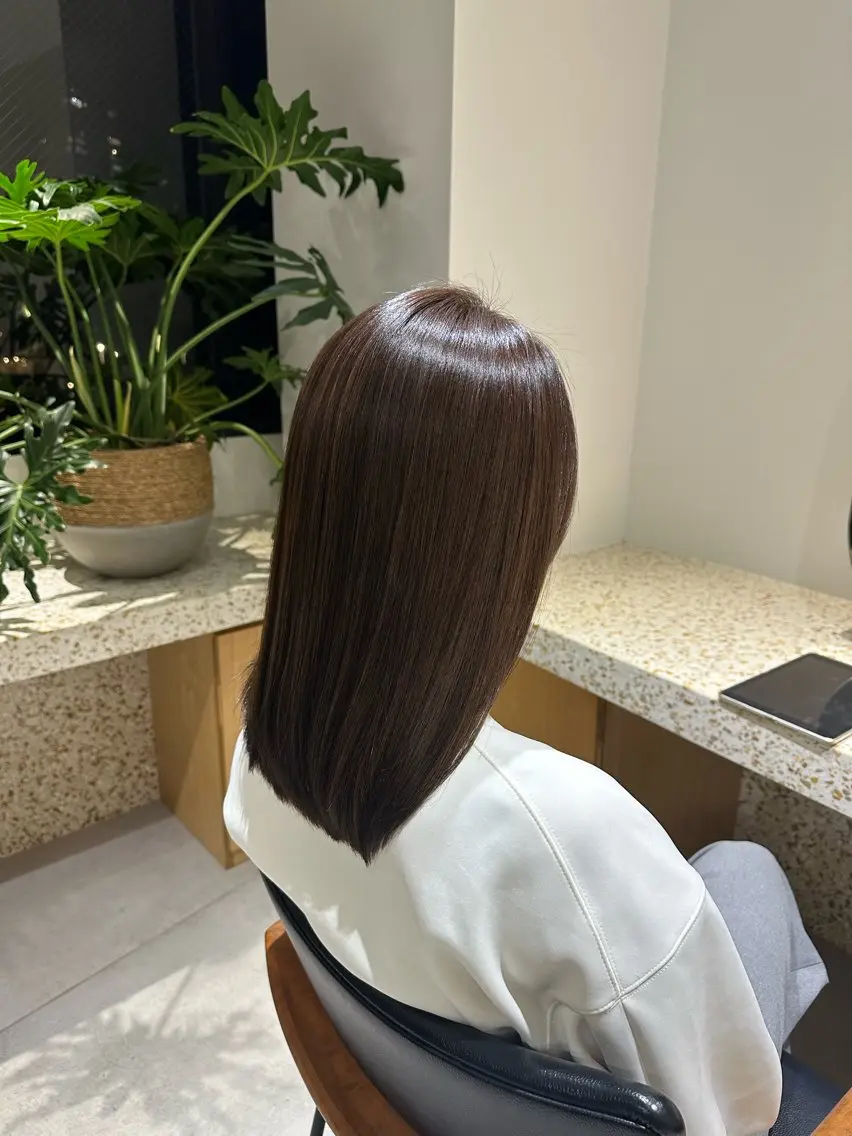 カラー パーマ ブラウンカラー マットブラウン 和田 あおいのヘアスタイル