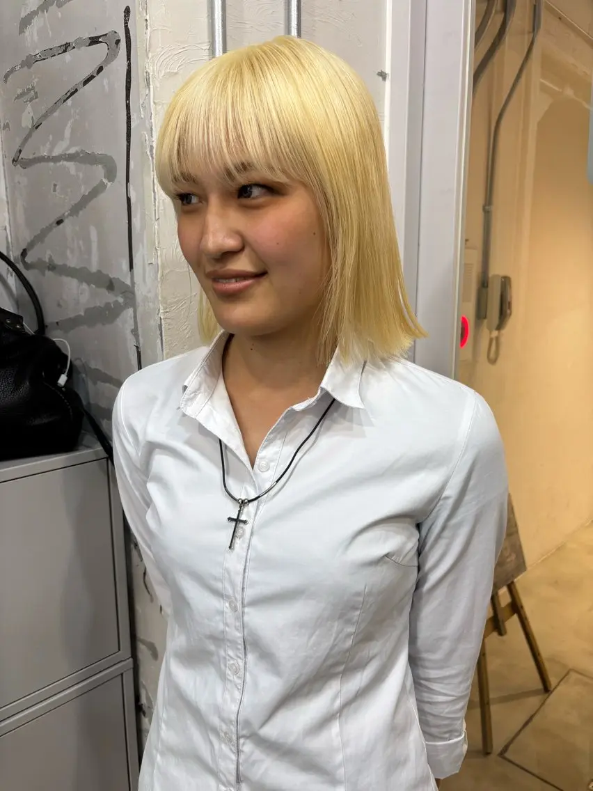 ミディアム カラー ヘアカラー 大西 柚羽のヘアスタイル