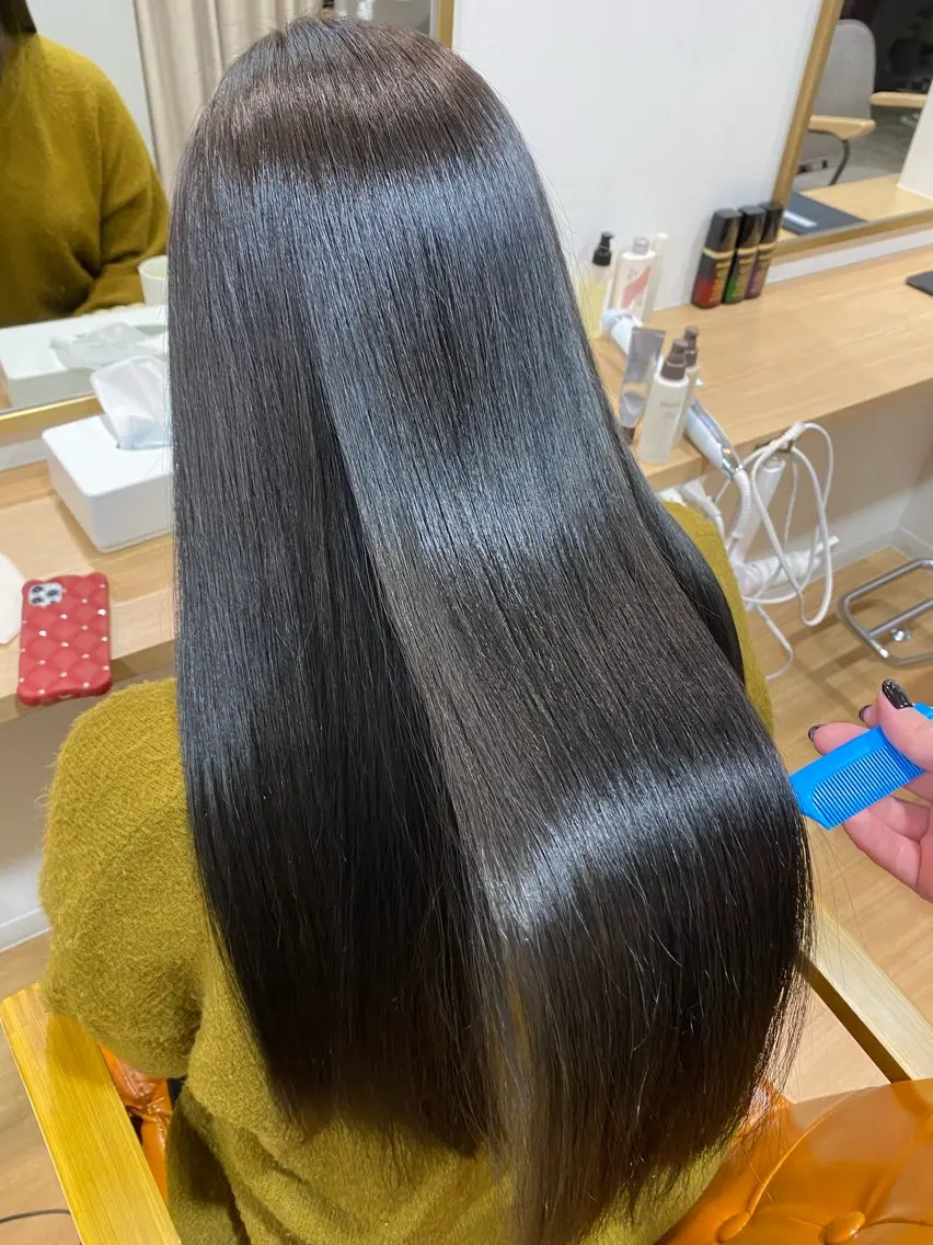 【実習、就活オススメ✨】抜ける黒染めカラー🖤ᩚ+プチ髪質改善TRの写真