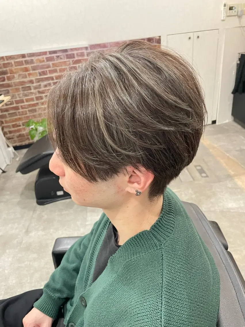 ショート カラー メンズ 透明感カラー 💈メンズハイライト 南谷💈のヘアスタイル