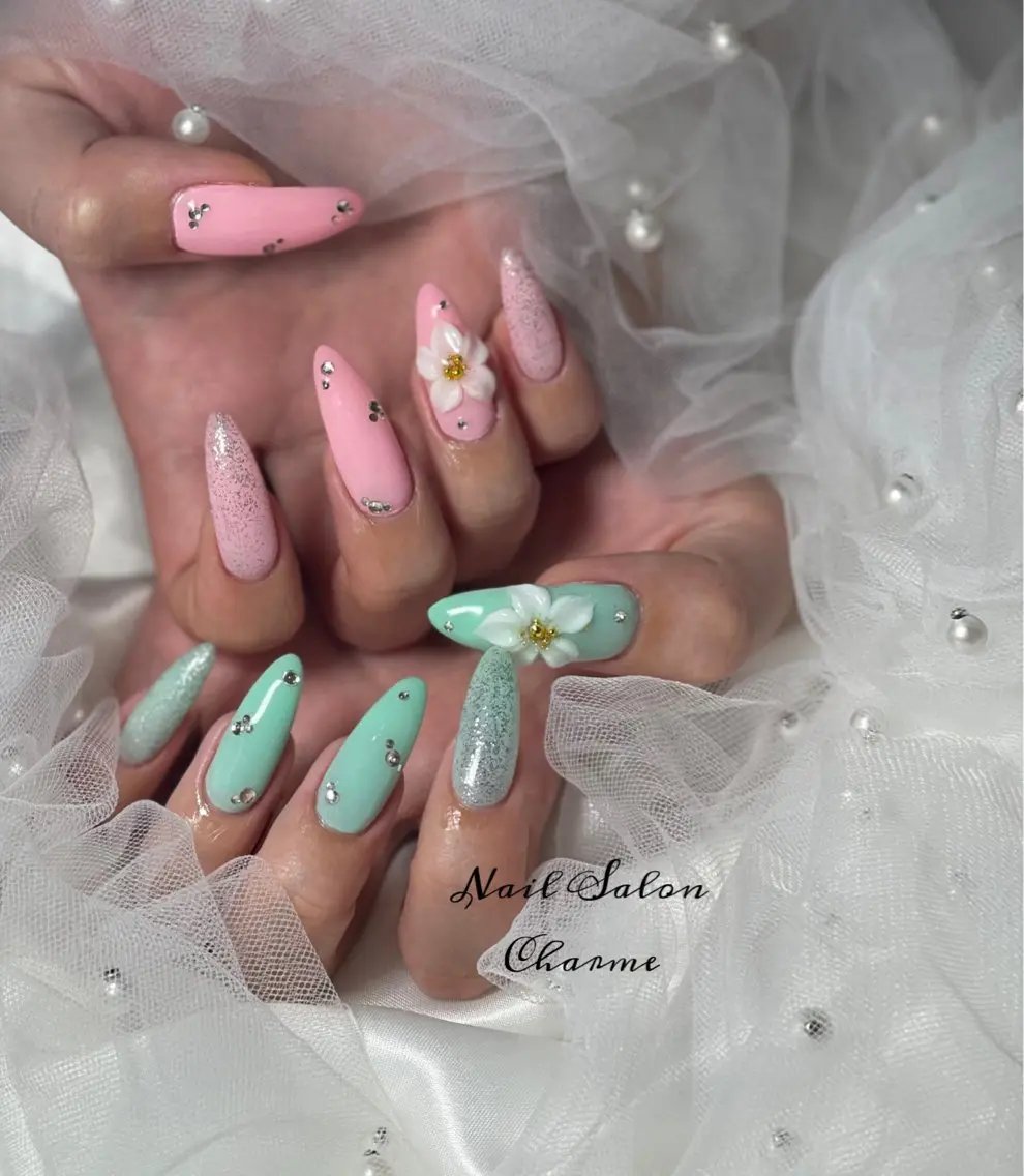 ネイル 夏ネイル ハンドネイル NailSalon Charmeのネイルデザイン