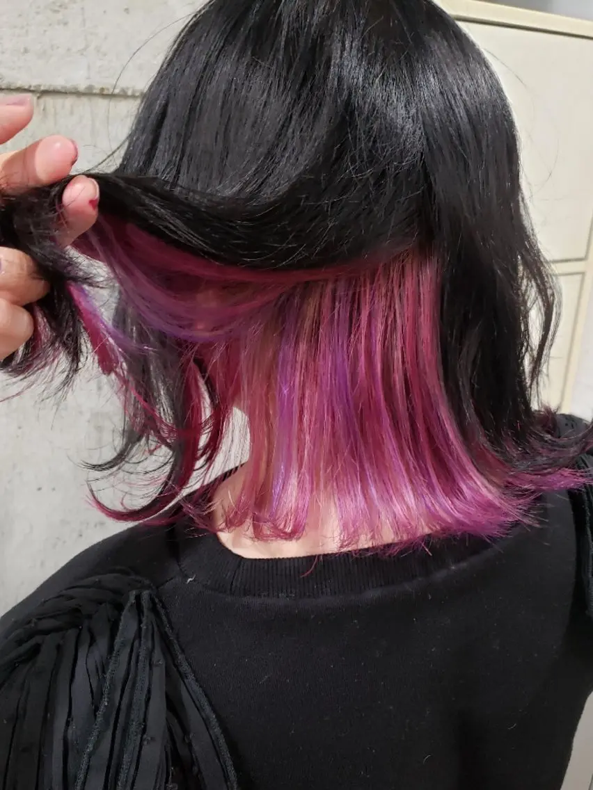 【魔法のバブルmarbb🫧付】カット+インナーorイヤリングカラー+3STEPトリートメントの写真