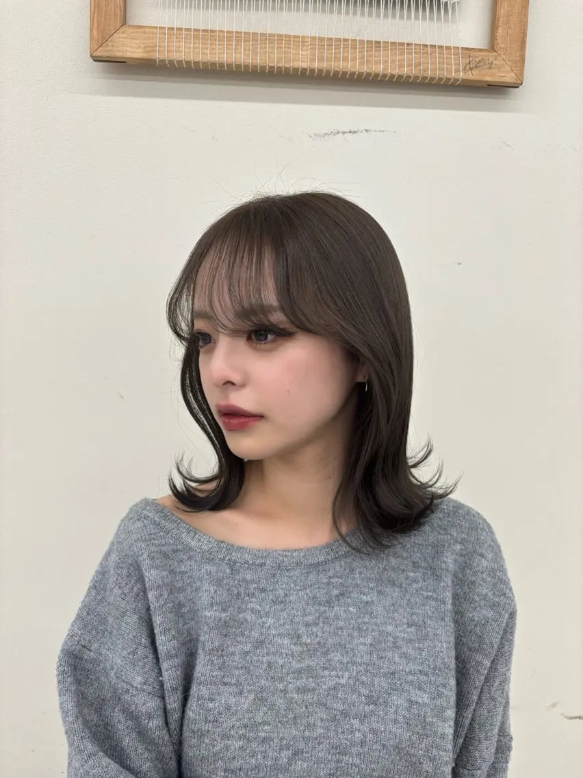 ミディアム ヘアカラー レイヤーカット/髪質 改善/momo🎀のヘアスタイル