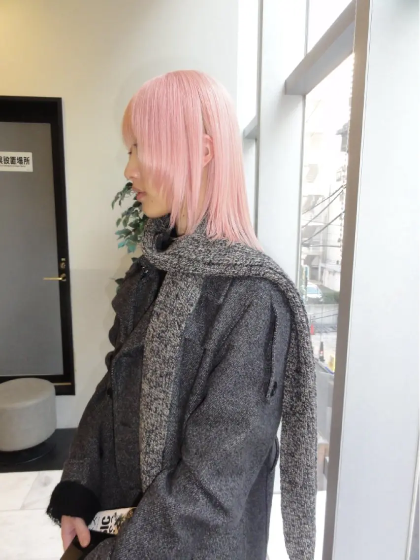 ミディアム カラー ヘアカラー トリートメント ブリーチ🧚 ボブ✍️レイヤーのヘアスタイル