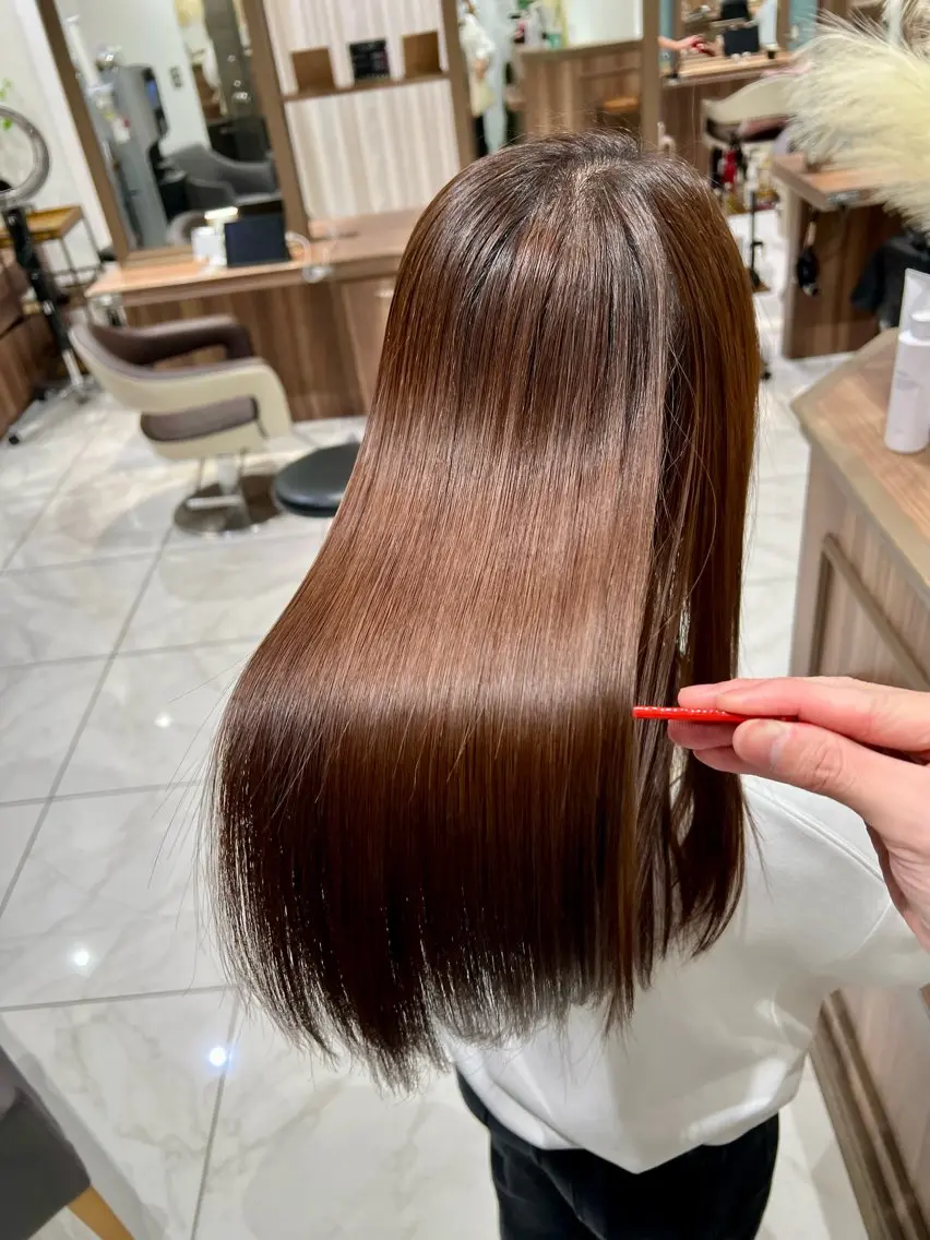 ロング 縮毛矯正 トリートメント 髪質改善縮毛矯正 谷口雄太のヘアスタイル