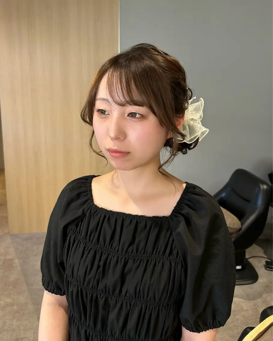 ロング ヘアアレンジ お団子ヘア ヘアセット juve.大分/ 秋月ひとはのヘアスタイル