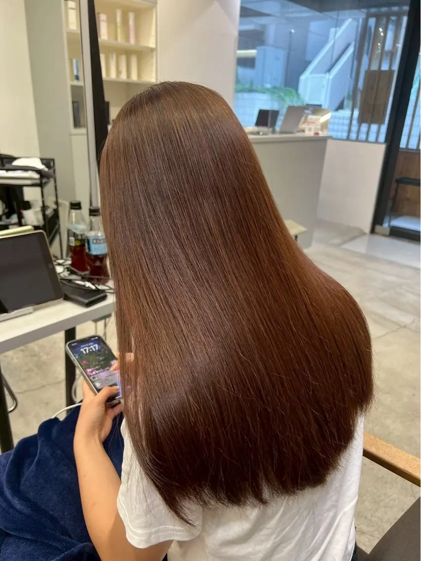 ロング パーマ 縮毛矯正 ハイトーンカラー が絶対可愛い✨泰聖✨のヘアスタイル