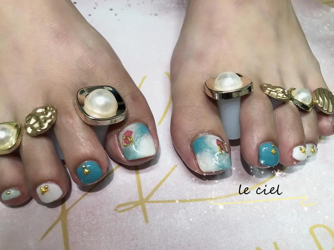 ネイル フットネイル ニュアンスネイル Naka Rieのネイルデザイン