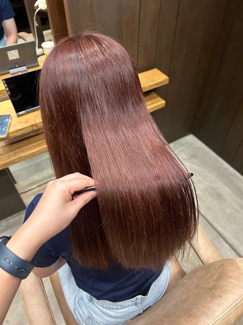 ミディアム カラー レッドカラー 畑中 希望のヘアスタイル