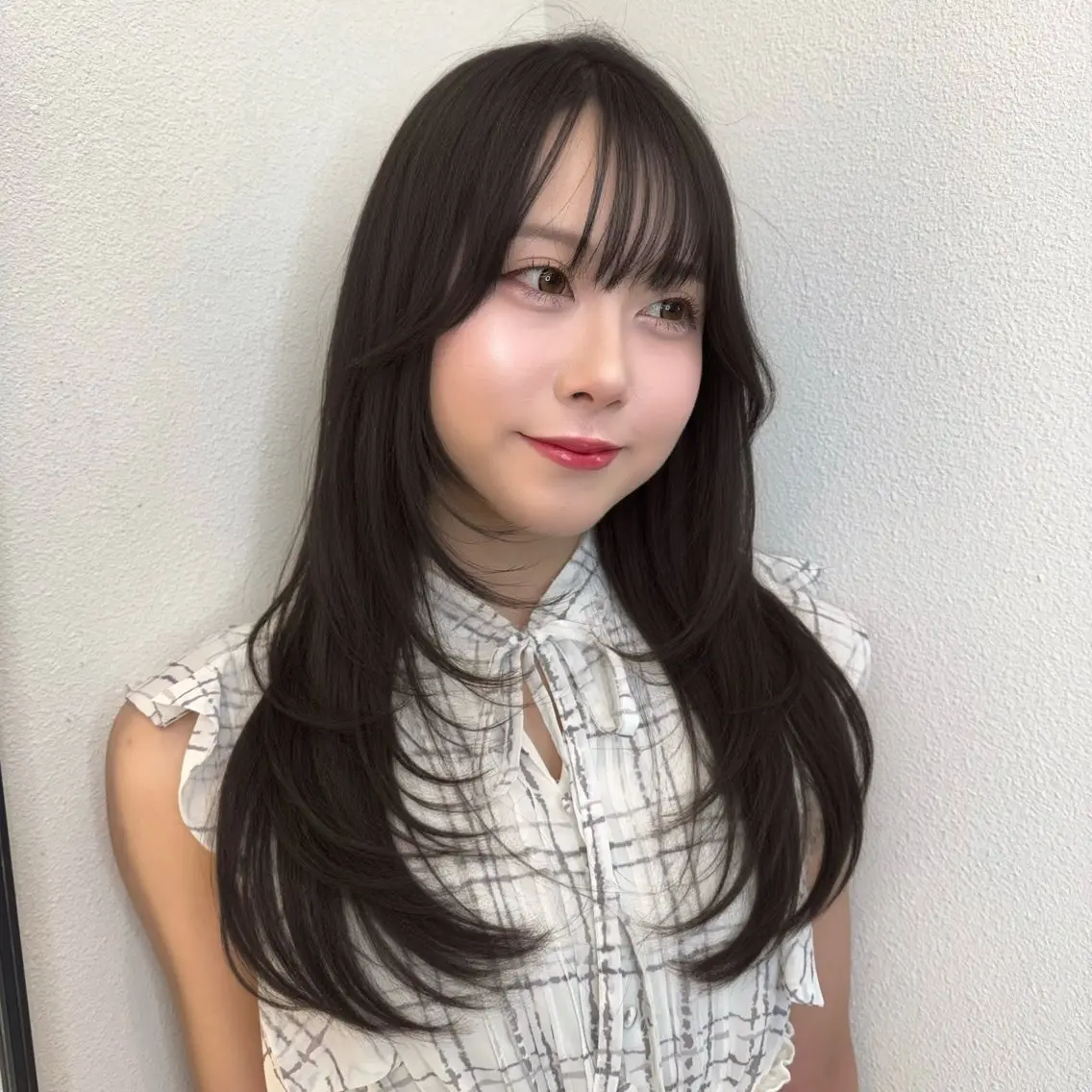ロング レイヤーカット カット ヘアカラー 縮毛矯正/透明感 カラー/minaのヘアスタイル