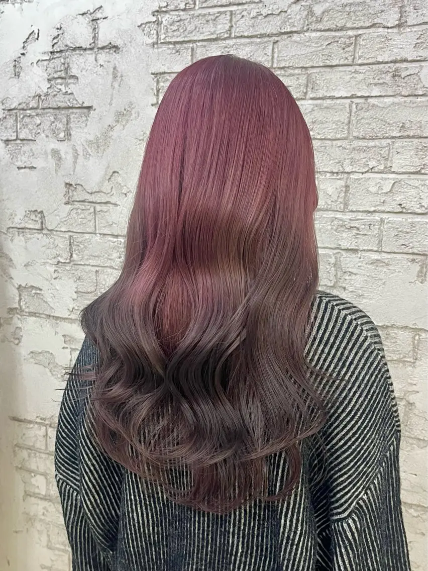 ロング カット ヘアカラー トリートメント 艶髪ブリーチカラー 💗manaka💗のヘアスタイル