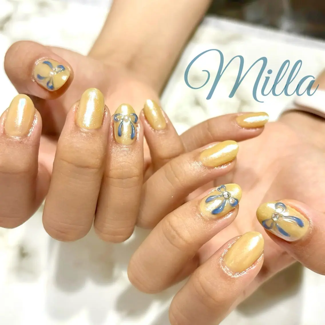 ネイル リボン Nail Salon Milla / ミラのネイルデザイン