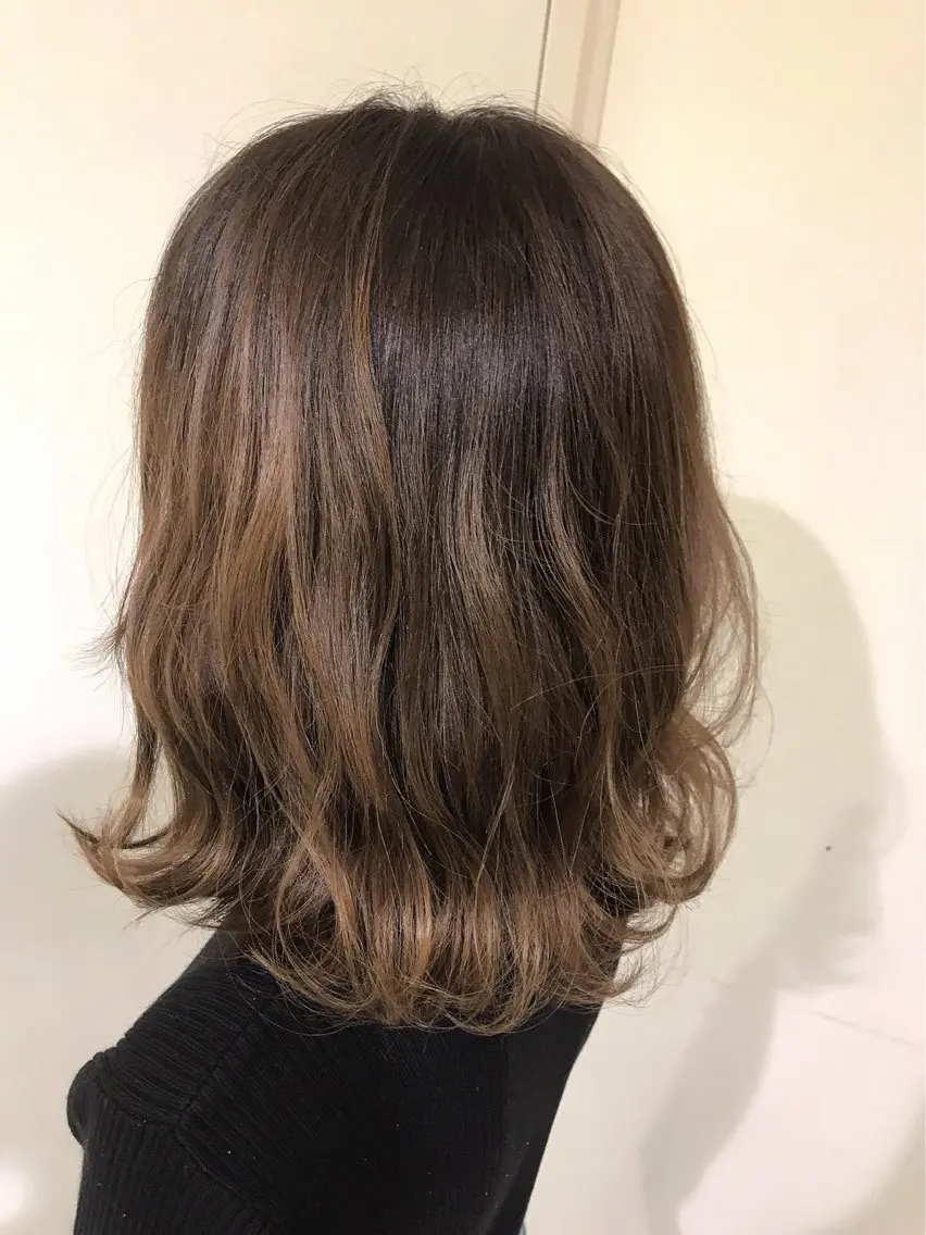 ミディアム カラー ブラウンカラー ココアブラウン トリートメント カット ヘアカラー トリートメント 山本 一成のヘアスタイル