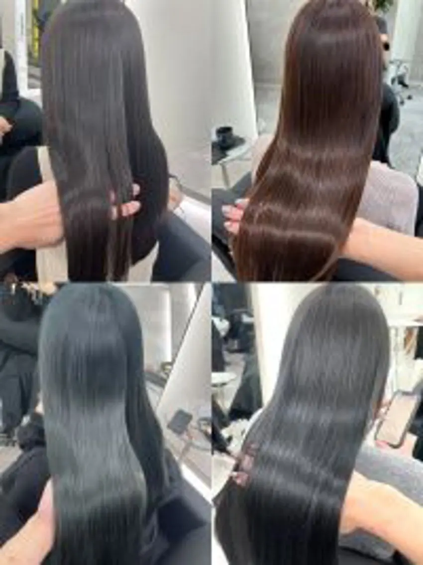 ロング パーマ 髪質改善 縮毛矯正 Ardore大阪難波 カットカラーモデルのヘアスタイル