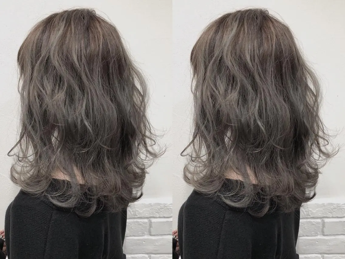 ミディアム カラー パーマ ヘアアレンジ メンズ キッズ ネイル マツエク・マツパ メンズブリーチ ベージュカラー ブリーチ カット ヘアカラー トリートメント 💟Chloe原宿店 🩶ハイトーンのヘアスタイル