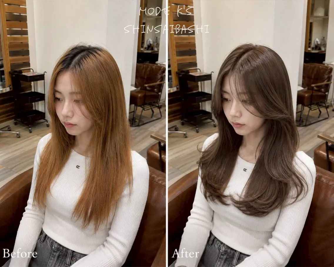 ロング 美髪カラー🦋韓国風 カット🤍/マナミのヘアスタイル