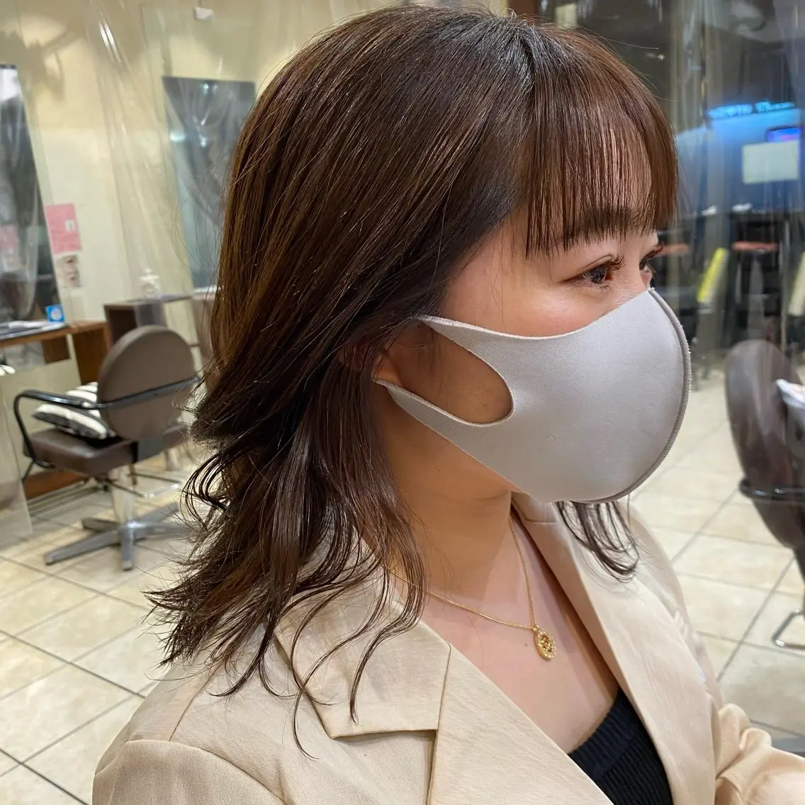 ミディアム 髪質改善 メンズパーマゆうひのヘアスタイル