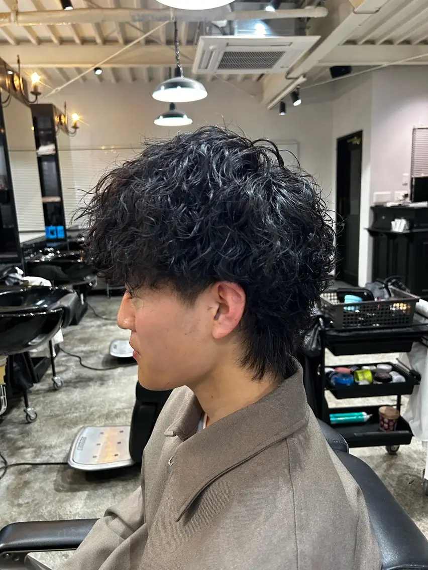 【大流行】メンズカット+ツイストスパイラルパーマ(シャドウ、波巻きも可)の写真