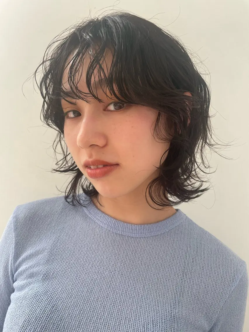 ショート パーマ 伸ばしかけ ウルフカット カット パーマ トリートメント 似合わせ特化❤️ カット/パーマ/梅田のヘアスタイル