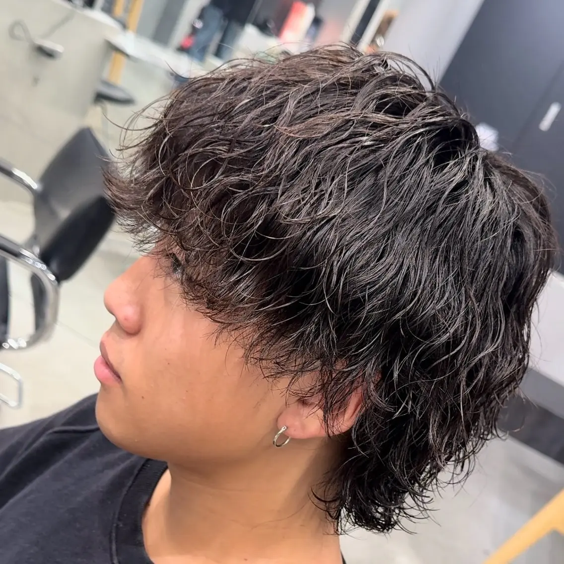 セミロング パーマ ヘアアレンジ メンズ fifth 石川 凪のヘアスタイル